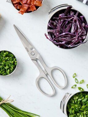 ALL- CLAD German Brushed Stainless Steel Silver Kitchen Shears NWT